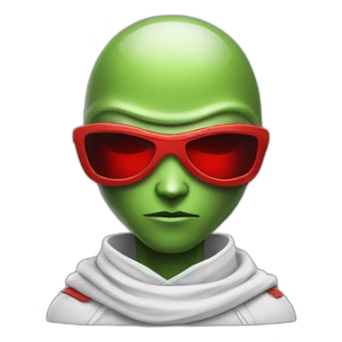 Alien ninja with red glasses sticker