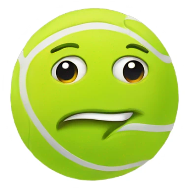 Tennisball with face and fancy hair sticker