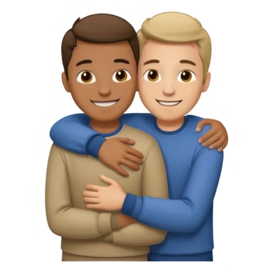 two guys hugging sticker