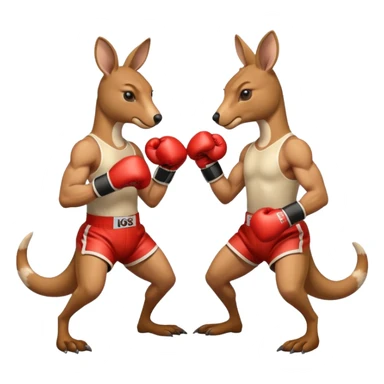 Kangaroos with boxing gloves fighting sticker