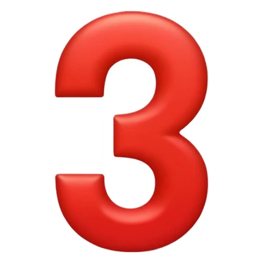 Red number "3" sticker