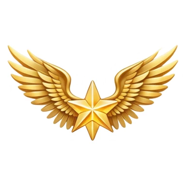 An image with wings on a star based on the star and wings of the basic emoji of the iPhone. sticker