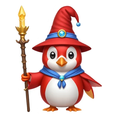 Red penguin wizard with the YouTube logo on top of his staff. sticker