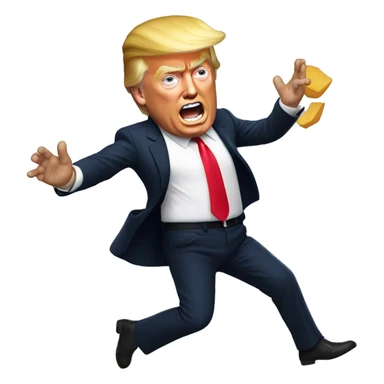 Donald Trump falling over sticker