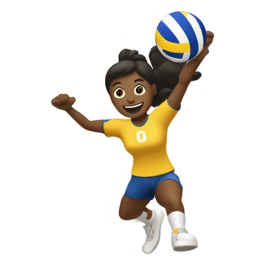 Mañana playing volleyball sticker