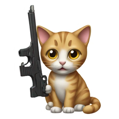 Cat with gun sticker