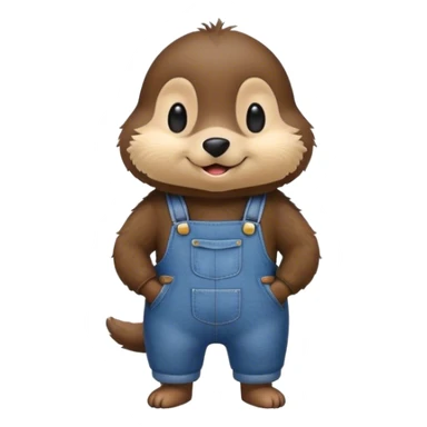 maulwurf mit latzhose sticker