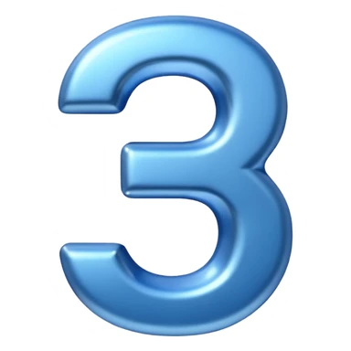 number 30 (thirty) in 3D and blue color sticker