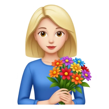 woman holding a bouquet of flowers
 sticker