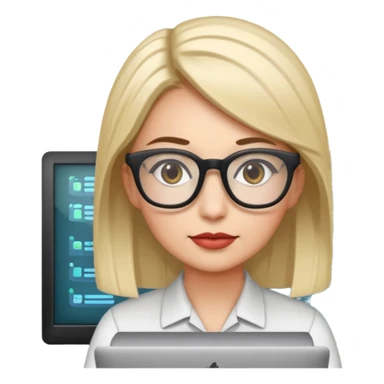 a woman developer in a meeting with others developers, in the background a mainframe computer sticker