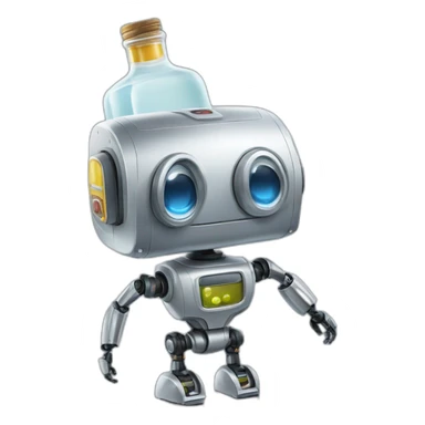 Robot qui tiens une vodka sticker