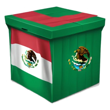 caja de regalo con la bandera de México sticker