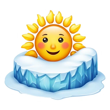 Frozen sun in the sky over a snowy field sticker