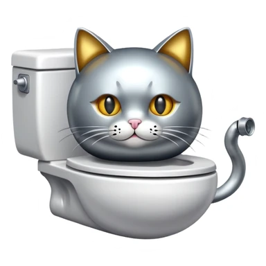 Toilet. Bomb cat sticker