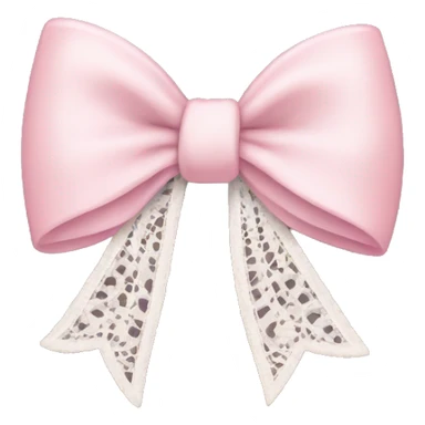 light pink bow with white lace  sticker