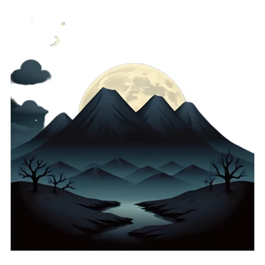 dark and eerie scene, the entire world covered in darkness. The sky is deep black with no stars or light, no moon, no glow just total void and silence. The atmosphere feels ominous and unsettling, as if darkness has swallowed everything. No characters, no visible light sources sticker