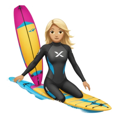 Blonde long haired ladie Kiteboarding  sticker