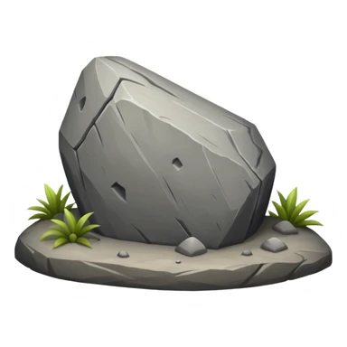 A BOULDER in front of a tomb sticker