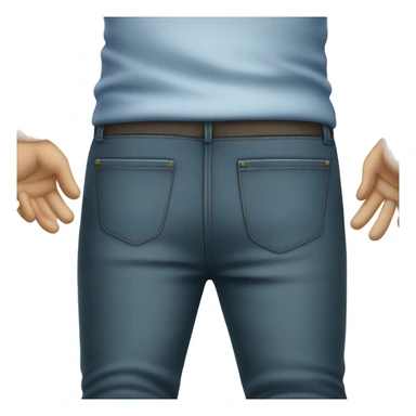 Hands in pants back pockets while sitting sticker