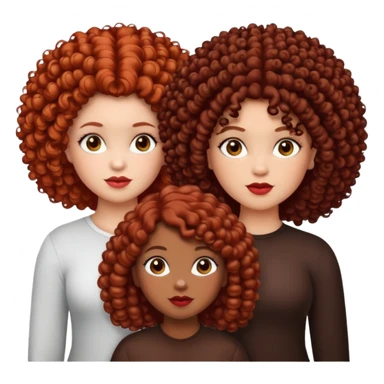 3 chicas.Una gordita rizada de color tigreñit claro oscuro, una coloradita faquita con el pelo pintado de color chocolate, una negrita de pelo afro, que todas sean bonitas plis. sticker