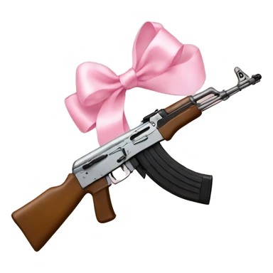 Ak47 with a light pink bow sticker