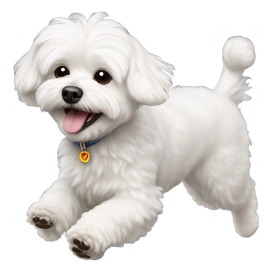 Maltese bichon running sticker