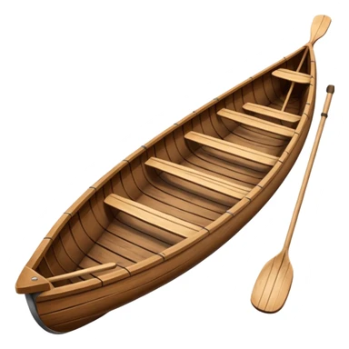 Wooden canoe with paddles sticker