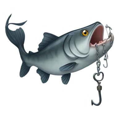 Catfish biting a hook  sticker
