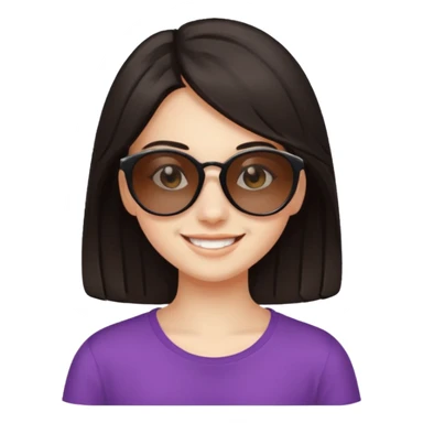 ragazzina di 16 anni mora con occhiali scuri sticker