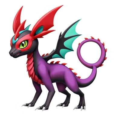 Colorful Cool Badass  Meloetta-Noibat-Noivern-Salandit-Guilmon-Darkrai-Pokémon-Fakémon-fusion-hybrid-creature sticker