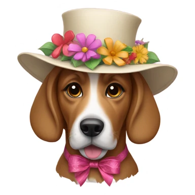 Dog in Kentucky derby hat sticker