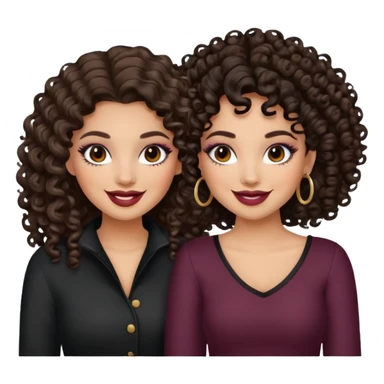 Boujy baddie best friends, trendy heavy makeup both dark hair one light skinned and one light brown with curls  sticker