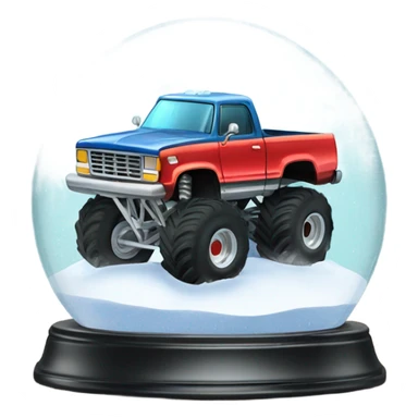 Monster truck in a snow globe  sticker
