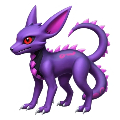 Gothic Edgy Evil Badass Cool Genesect-Umbreon-Salandit-Fakémon-hybrid-creature (full body)  sticker