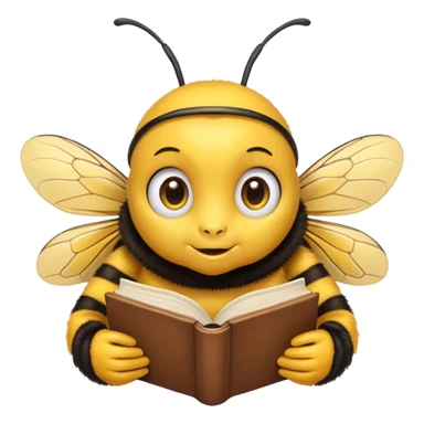 kitap okuyan arı sticker