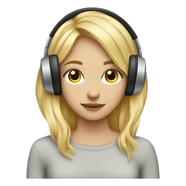 Blonde girl listening to music  sticker