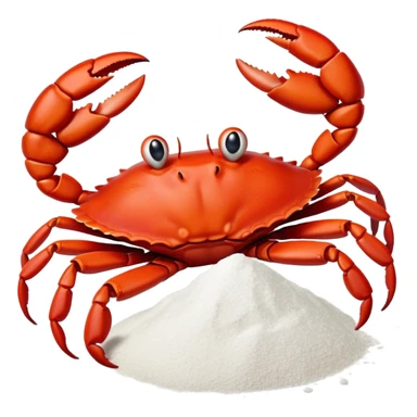 Make a crab snorting a pile of powdered sugar  sticker
