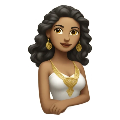 Latina female goddess on platter sticker