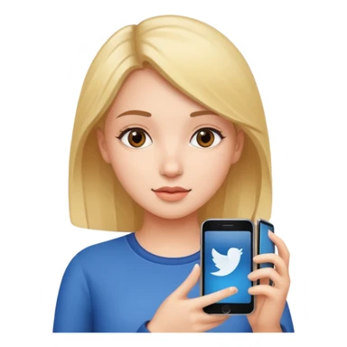 girl with phone and social media sticker