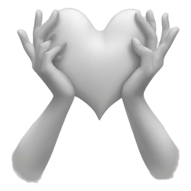 White heart hands  sticker
