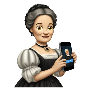 Mary Todd Lincoln holding an iPhone  sticker