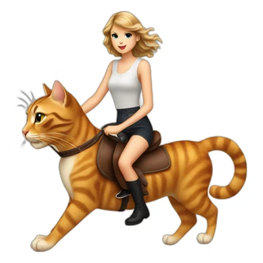 taylor swift riding a cat sticker
