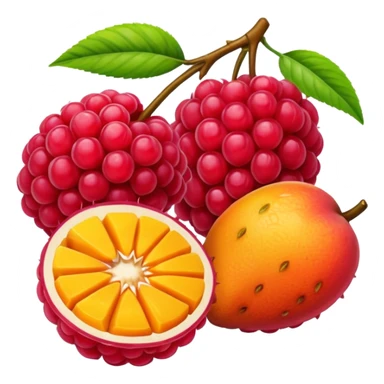 Create a raspberry with a mango texture sticker