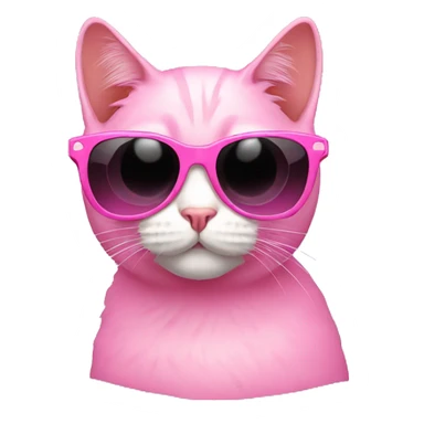 Cat with sunglasses pink sticker