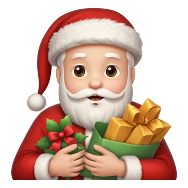 santa holding bundle sticker