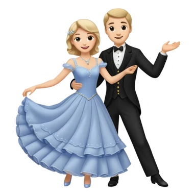 A couple dancing a waltz. sticker