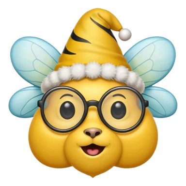 party hat bee with glasses sticker