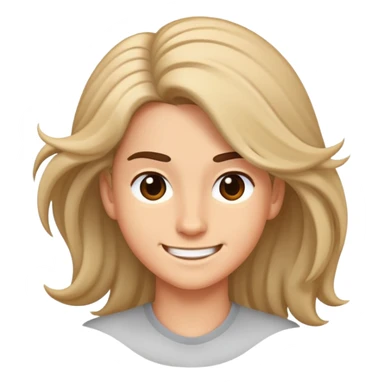 Smirking emoji moving hair to the side sticker