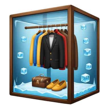 closet inside a large ice cube sticker