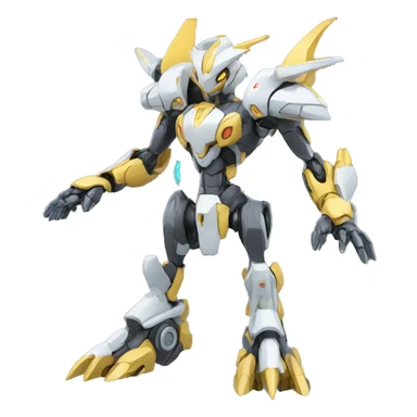 a Futuristic Mechanical Pokémon-Medabot-Dragon full body sticker